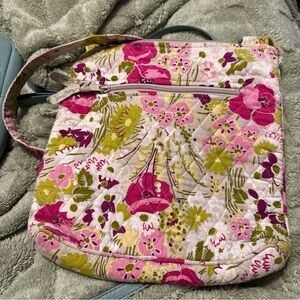 Vera Bradley Pink and Green Floral Crossbody Bag